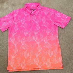 chubbies Men’s Pink to Orange Gradient Cactus Polo